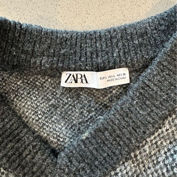 Zara Women's Grey Sleeveless Vest Sweater Size Large - Picture 5 of 9